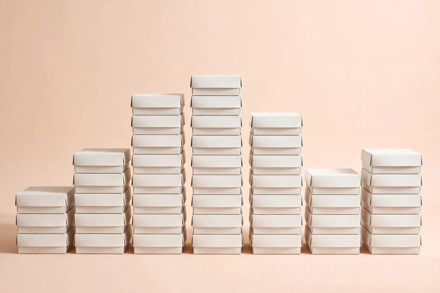 Bakery boxes stacked like a chart