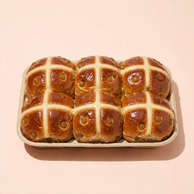 Six hot cross buns